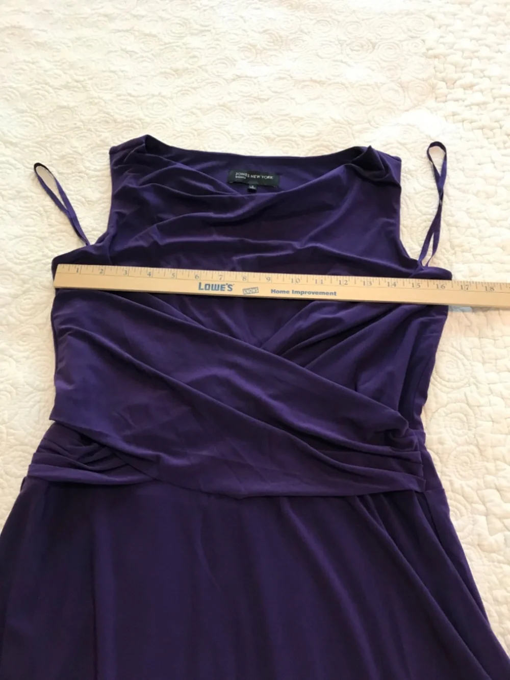 Jones NY sleeveless cowl neck purple midi length slip on dress (6) - Picture 6 of 15